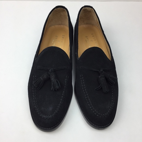 Shipton & Heneage Mens Black Suede Tassel Loafer 8 - Picture 2 of 8